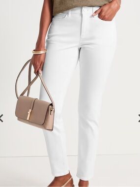 J. JILL Denim White Authentic Fit Stretch Slim Ankle Jeans 14 NWOT